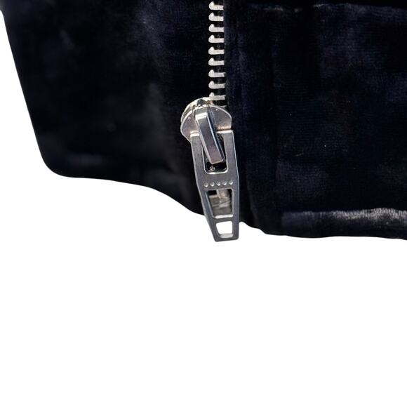 BLANKNYC Moto Jacket Women L Black Crushed Velvet Biker Zip Pocket Streetwear - Picture 8 of 14